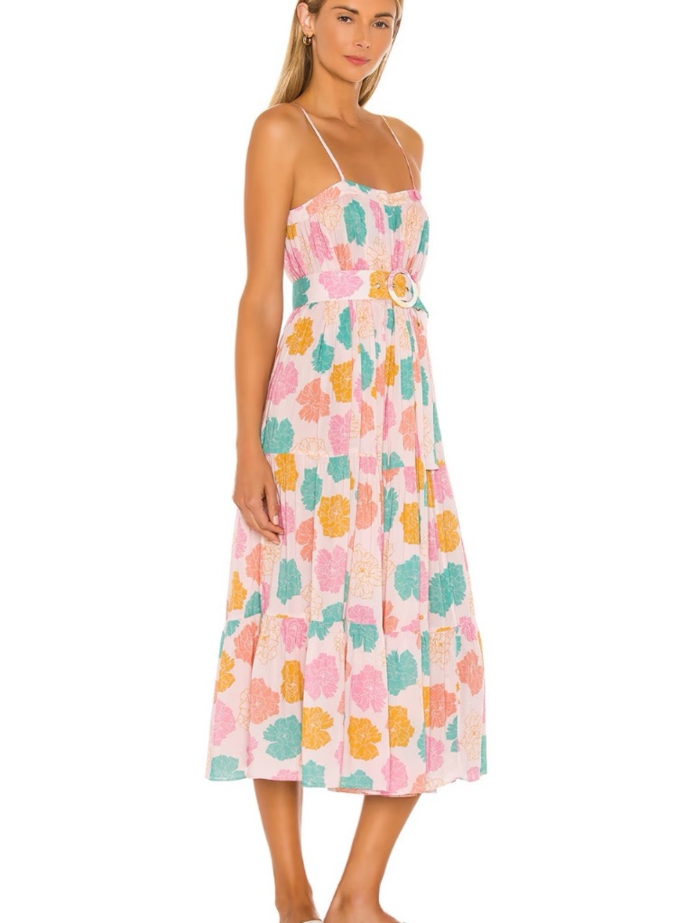 Paloma Blue x Revolve Erin Floral Pastel Midi Dress S
